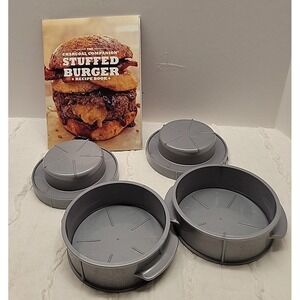 Charcoal Companion Stuffed Burger Recipe Book and 2 Burger Press